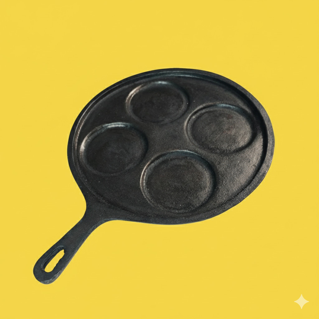 Cast Iron Uthappam Pan Naturally Seasoned