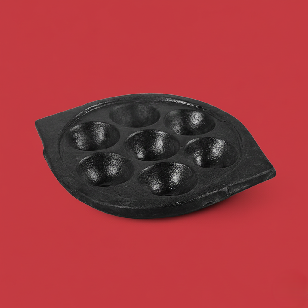 Soapstone Paniyaram Kal - 7 Cavity Naturally Seasoned