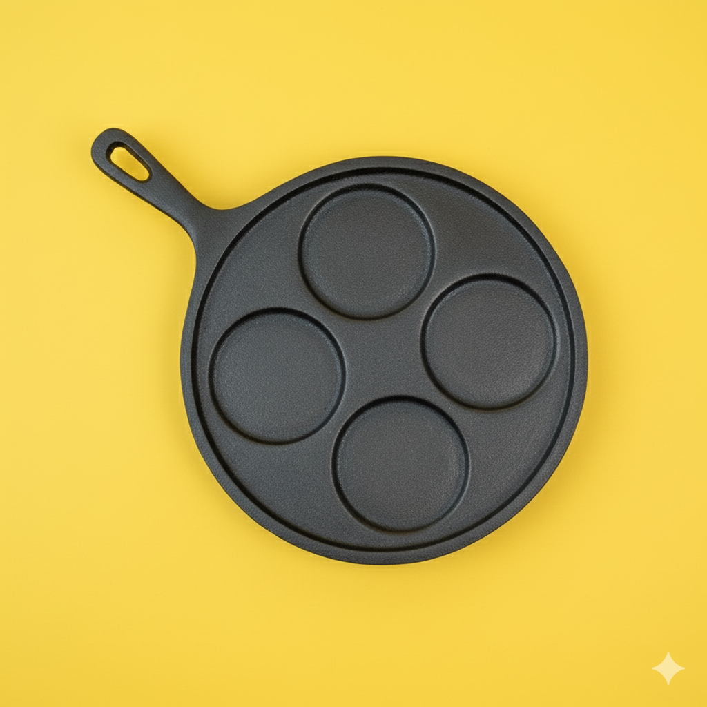 Cast Iron Uthappam Pan Naturally Seasoned