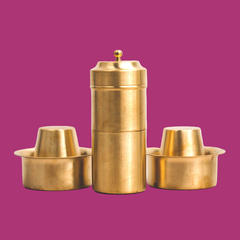 Heritage Brass Coffee Set – Filter & Davara Combo