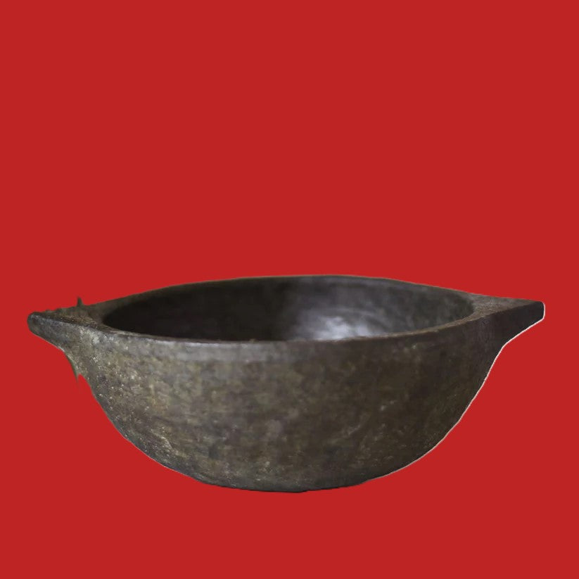 Heritage Soapstone Cookware Duo – Naturally Seasoned Pot & Kadai Set